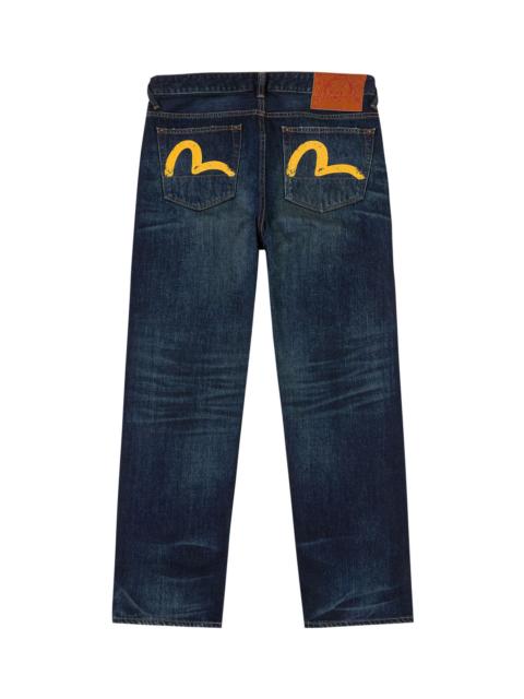 EVISU Dark-washed Seagull Print Regular Fit Jeans #2020