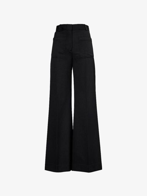 Victoria Beckham Alina straight-leg high-rise woven-blend trousers