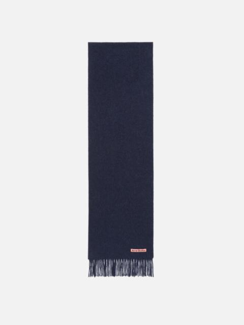 Acne Studios Fringe wool scarf - skinny - Dark Navy Melange