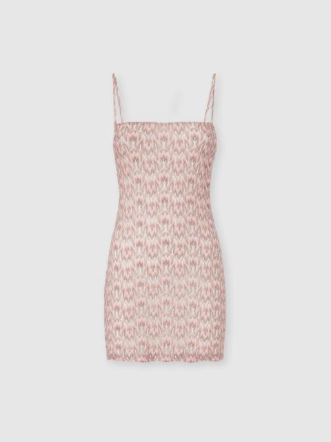 Missoni Mini cover-up dress in lamé viscose with foliage motif