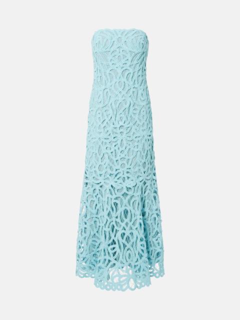 SIMKHAI Lace guipure cotton-blend bustier dress