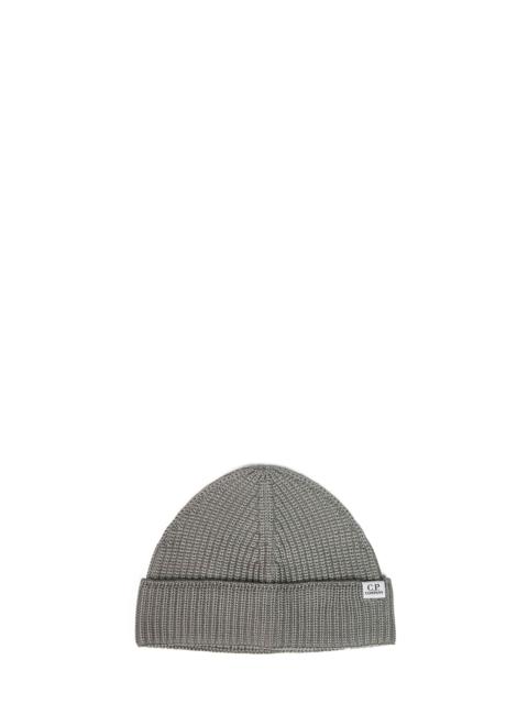 C.P. Company Mud English rib stitch knit extra-fine merino wool beanie