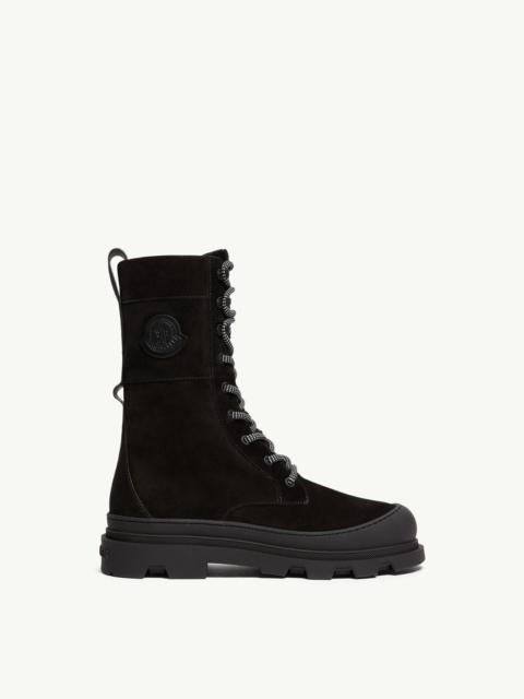 Moncler Vera High Suede & Shearling Lace-Up Boots