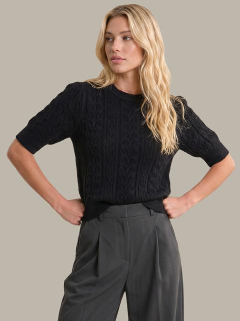 525 america Violetta Cable Puff Sleeve Pullover