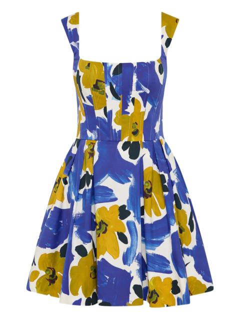REBECCA VALLANCE floral-print pleated dress