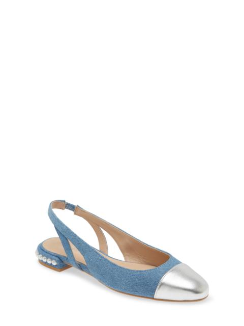 Stuart Weitzman Pearl Genuine Calf Hair Slingback in Washed/Silver