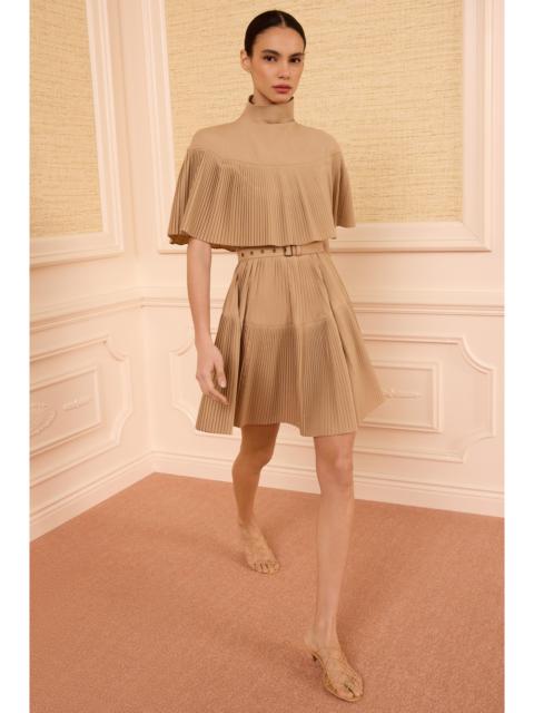 ULLA JOHNSON Lucille Pleated Wool Mini Dress