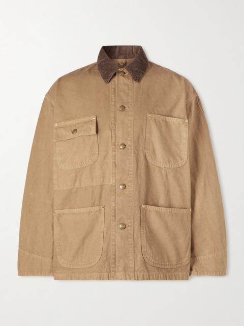 orSlow Corduroy-Trimmed Cotton-Canvas Jacket