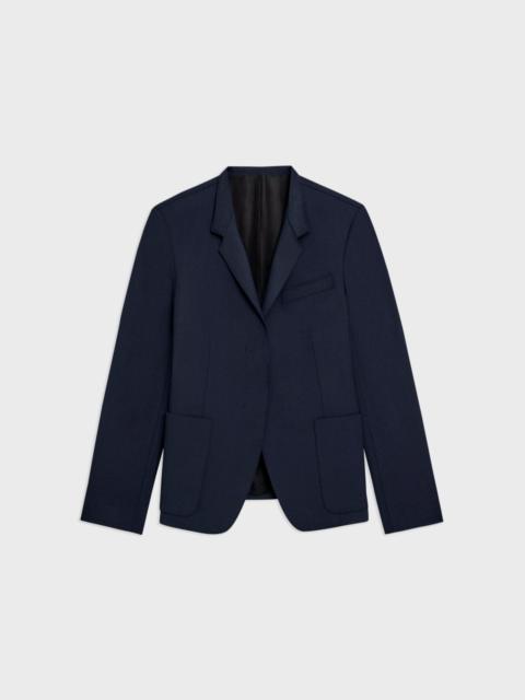 Theory Wool Gabardine Stand-Collar Blazer