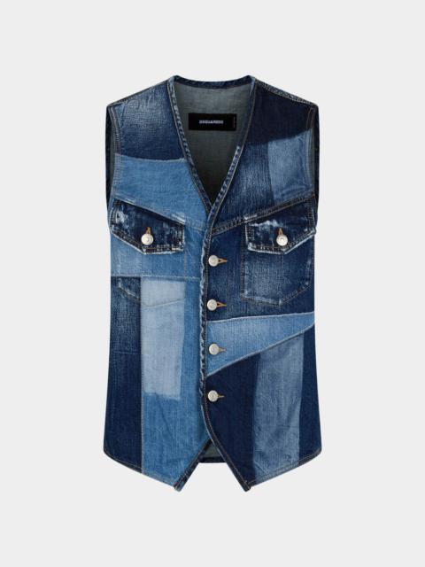 DSQUARED2 PATCHWORK WASH VEST