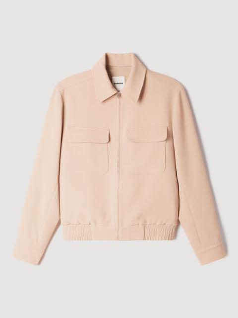 Sandro WAFFLE-EFFECT ZIP-UP JACKET