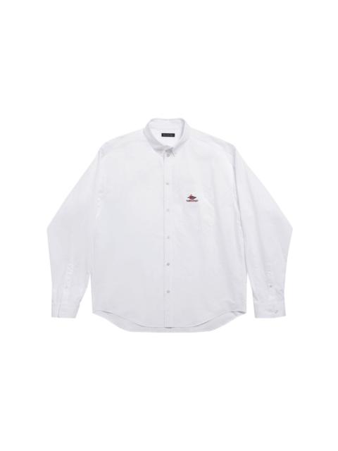BALENCIAGA logo-print cotton shirt