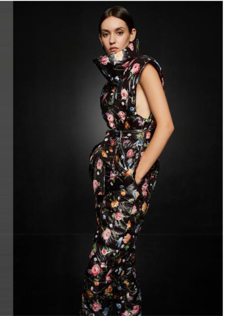 MACKAGE ZERINA duvet down floral vest with belt