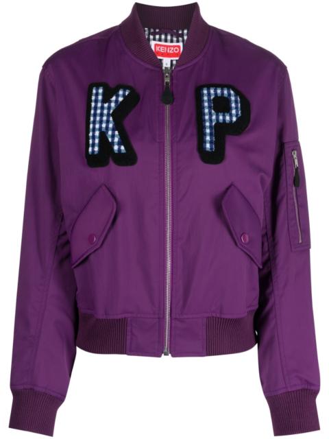 KENZO logo-patch bomber jacket