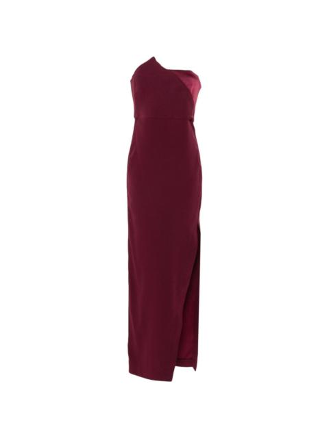 ROLAND MOURET asymmetric crepe gown