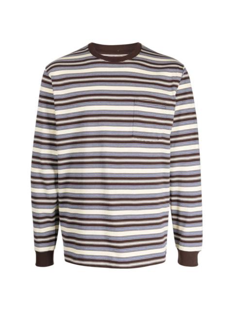 chest-pocket striped cotton T-shirt