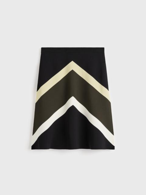 TOTEME Chevron stripe skirt black/green