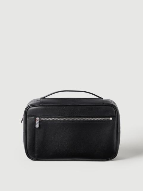 Brunello Cucinelli Grained leather travel beauty case