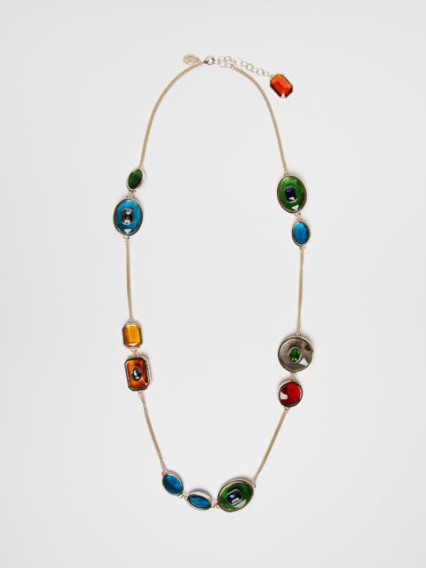 Stone-embellished double-strand necklace