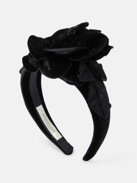 Kindra floral-appliqué velvet headband