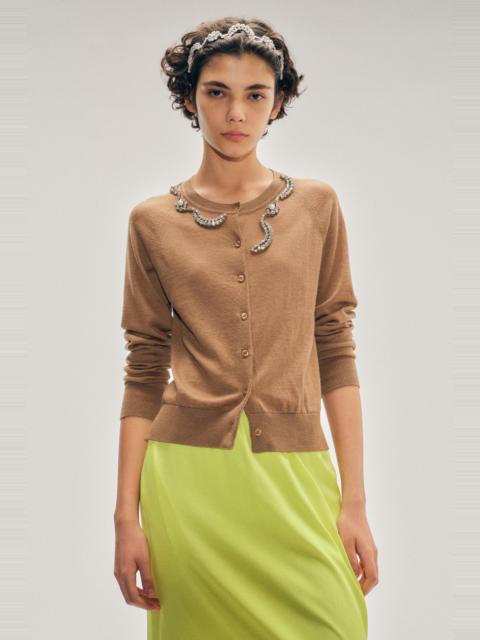 Simone Rocha Embellished Classic Merino Silk Cardigan