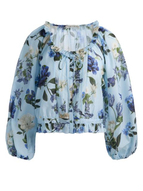 Alice + Olivia MCLAINE LONG SLEEVE BLOUSE