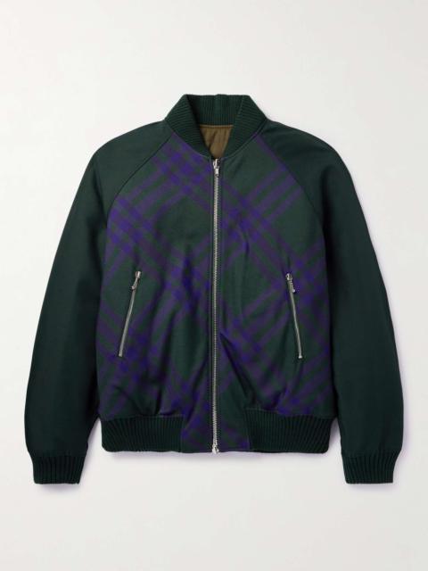 Checked Cotton-Twill Bomber Jacket