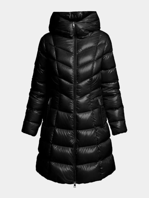 Moncler Marusse Hooded Mid-Length Down Jacket