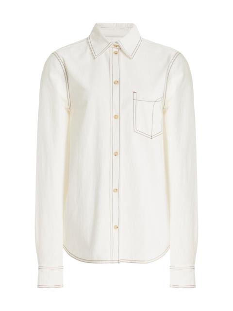 Petite Tumbled Organic Cotton Shirt white