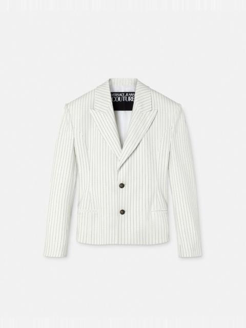 VERSACE JEANS COUTURE Pinstripe Lace-Up Blazer