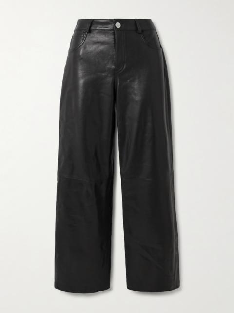 NOUR HAMMOUR Milo Paneled Leather Wide-leg Pants