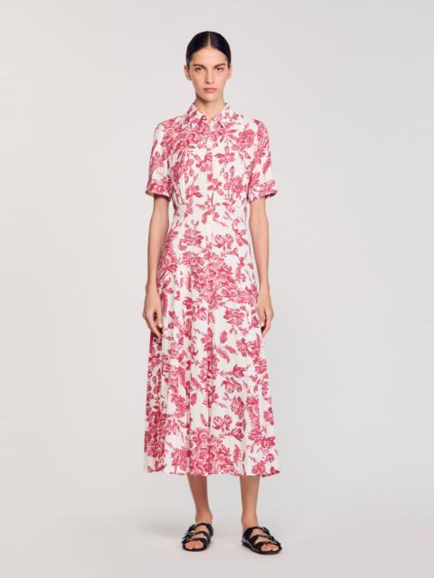 Sandro FLORAL PATTERNED MAXI DRESS