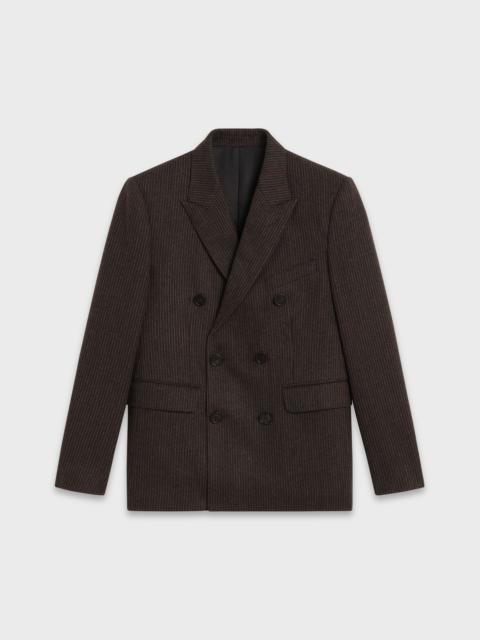 CELINE DAVID JACKET IN CHALK-STRIPE FLANNEL