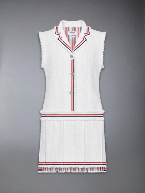 Thom Browne SOLID TWEED PLEATED SPORTCOAT DRESS