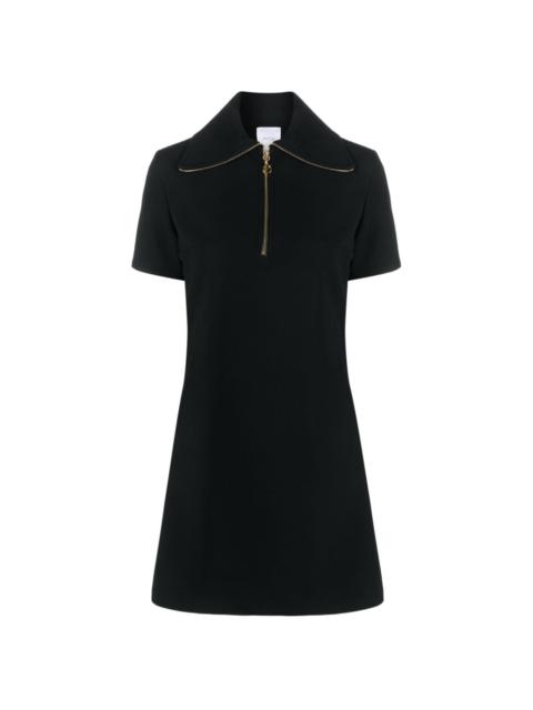 short-sleeve zip-detail dress