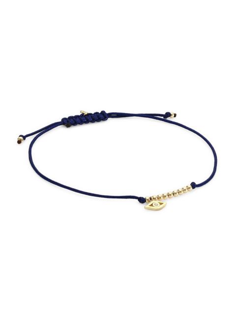 SYDNEY EVAN Women's 14K Yellow Gold & Diamond Evil Eye Charm Midnight Cord Bracelet