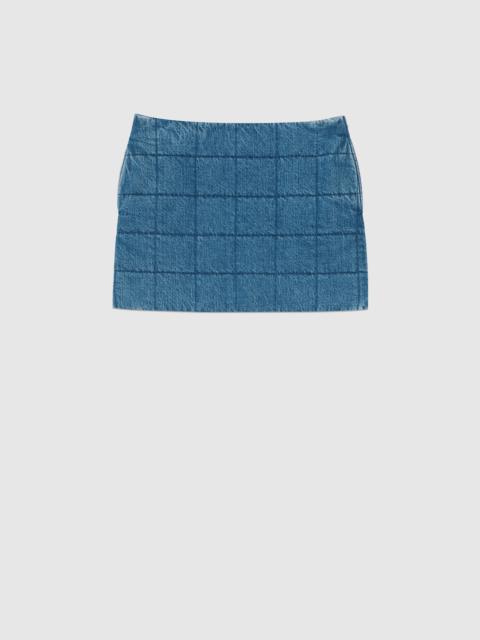 GUCCI Quilted denim skirt