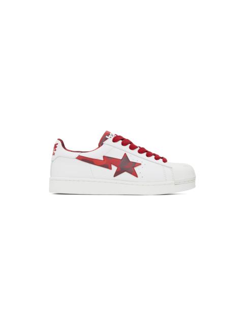 White & Red Skull Sta Sneakers