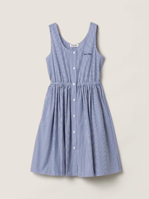 Miu Miu Vertical stripe poplin mini-dress