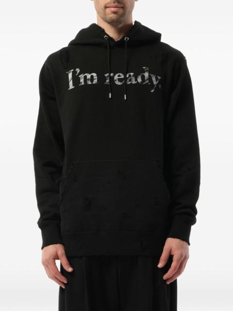 mastermind JAPAN distressed graphic-print hoodie