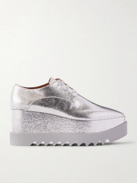 Stella McCartney Elyse Woven Metallic Vegetarian Leather Platform Brogues
