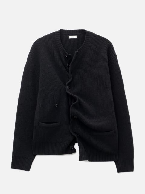 YOKE SCULPTURAL WIRED CREW NECK CARDIGAN
