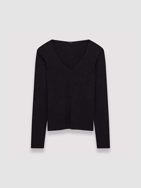 JOSEPH Silk Stretch V Neck Top
