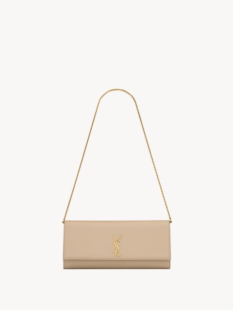 SAINT LAURENT KATE CLUTCH IN GRAIN DE POUDRE LEATHER