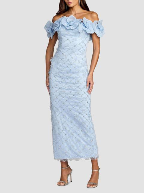MAC DUGGAL Women's Embroidered Floral Off-The-Shoulder Cocktail Dress - Powder Blue
