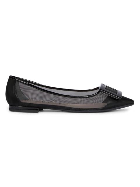 Roger Vivier Women's Gommettine Net Ballerina Flats - Nero
