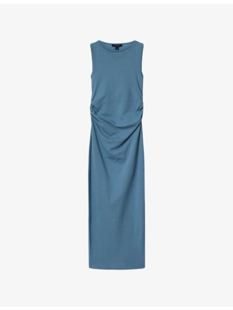 ALLSAINTS Katarina side-ruched slim-fit cotton maxi dress