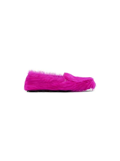 Pink Calf-Hair Moc Loafers