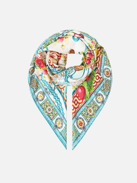 CAMILLA LARGE CRYSTALLED SILK SQUARE SCARF MAGIC OF THE MERCADO