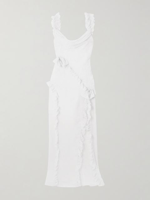 Alessandra Rich Ruffled Polka-dot Silk-chiffon Gown
